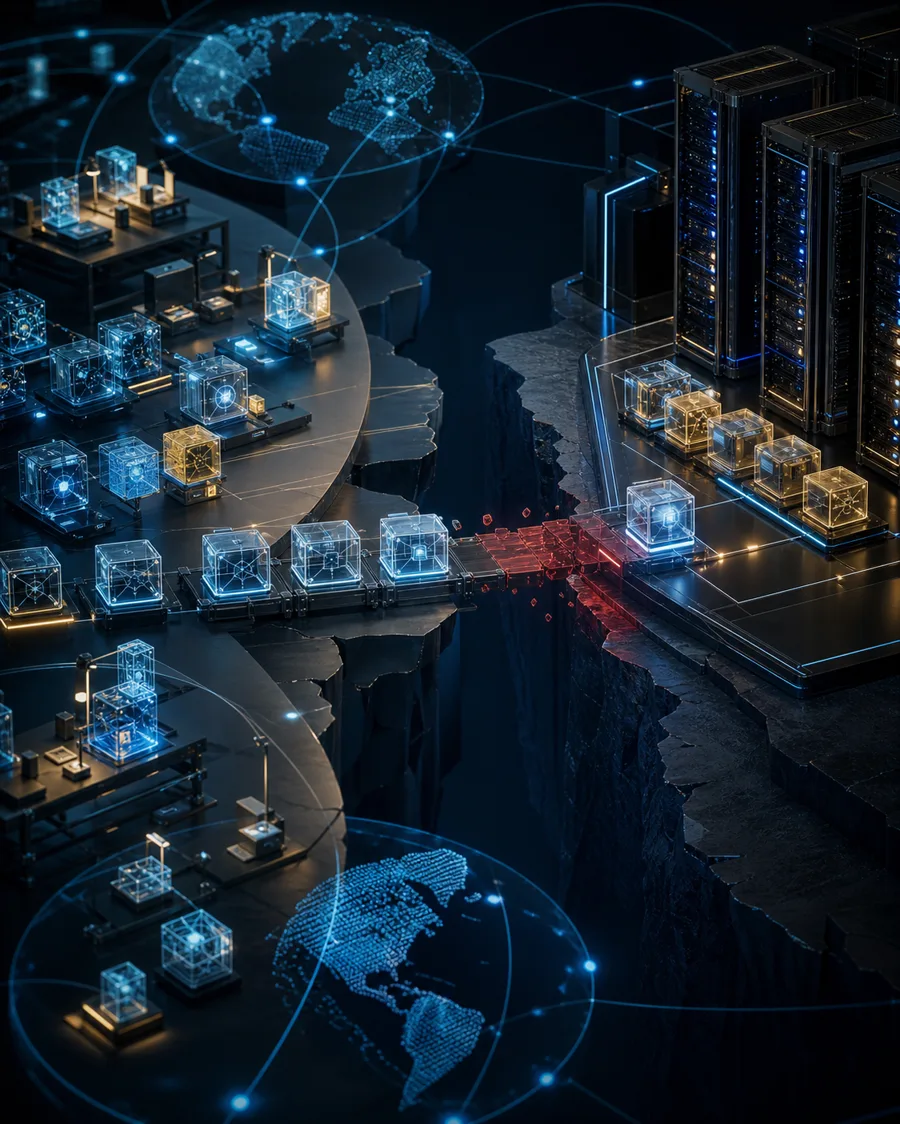 AI editorial illustration of assisted code-quality analysis and remediation